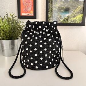 NWOT Kate Spade beaded drawstring handbag